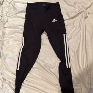 Adidas Black and White Striped Leggings